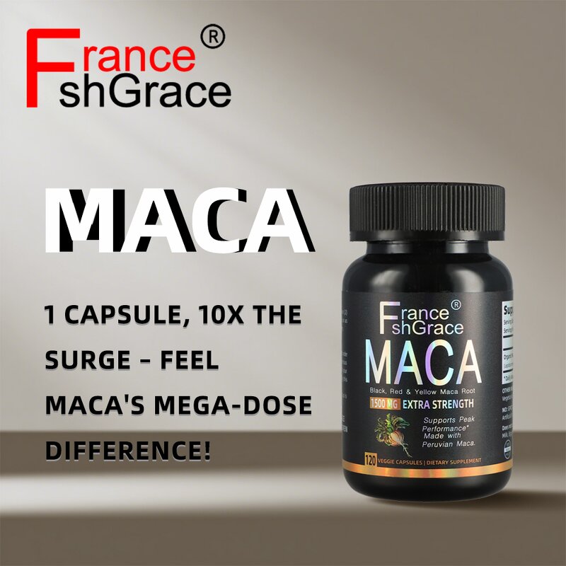 Maca Root Capsules - 1500mg Black Red Yellow Peruvian Penis Enlargement