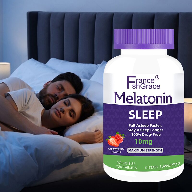 Melatonin Tablets - 10mg Strawberry Flavor Sleep Support Men Women