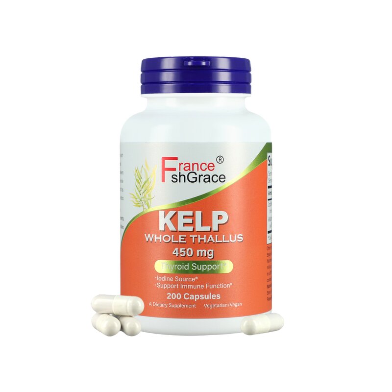 Kelp Capsules - 450mg Natural Iodine Thyroid Health Support Supplement