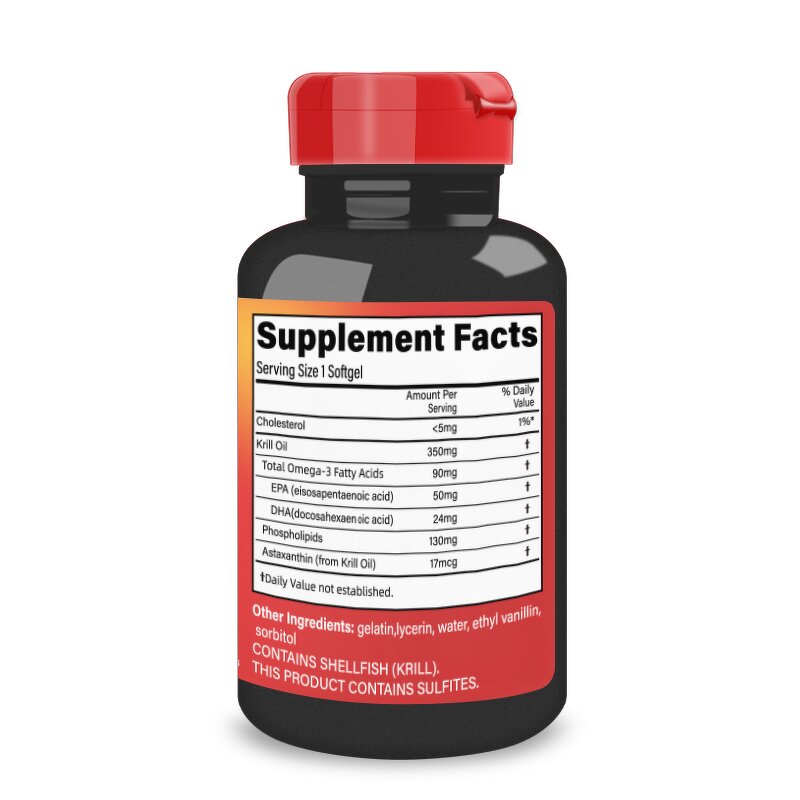 Antarctic Krill Oil - 350mg 60 Count Omega 3 Heart Health Adult