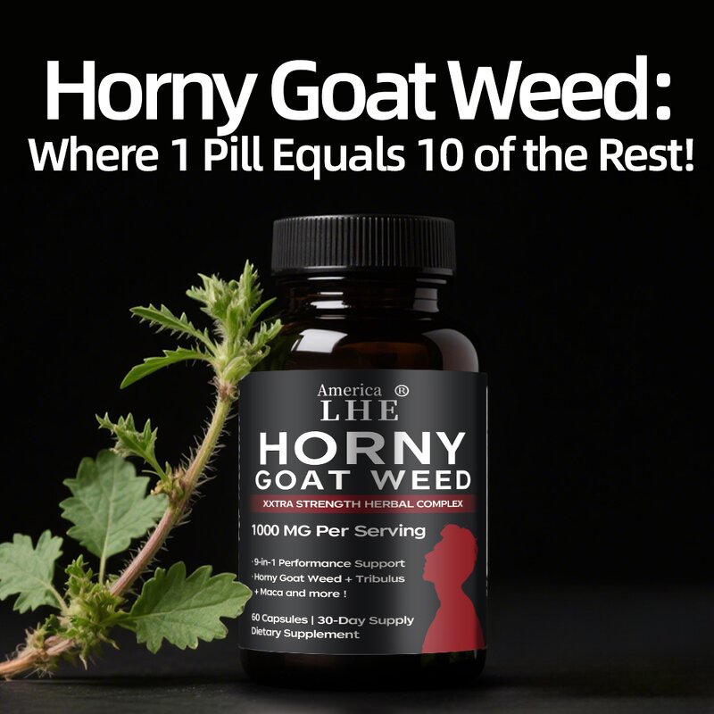 Horny Goat Weed Maca Capsules - Epimedium Men Women Performance Support