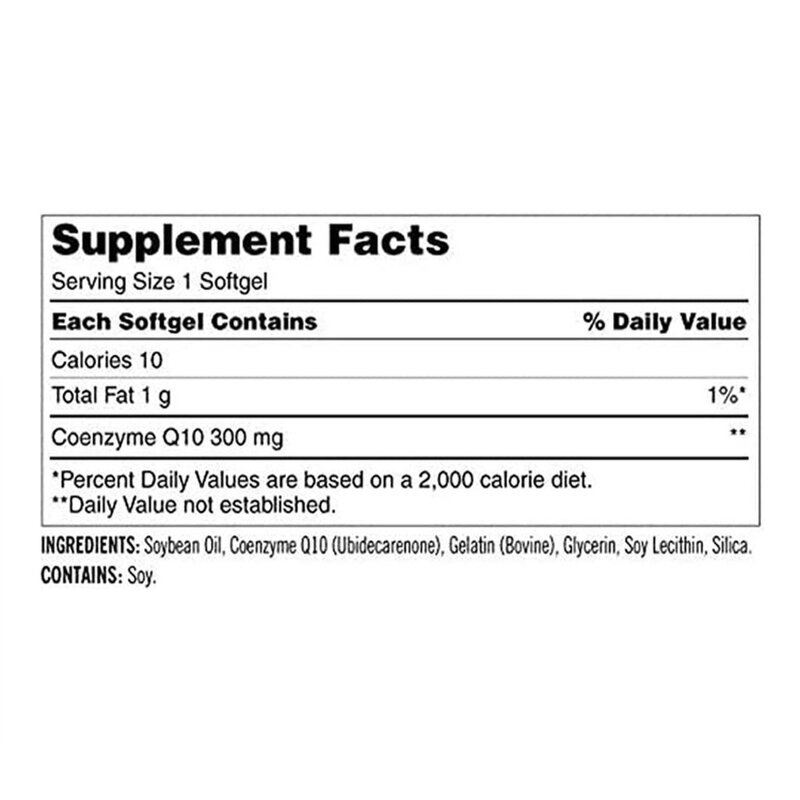 CoQ10 Softgels - 300mg 100 Count Heart Health Energy Production