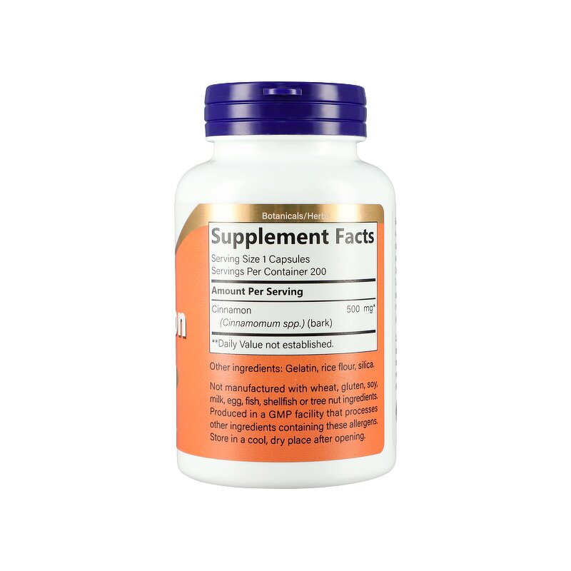 Cinnamon Capsules - Non-GMO Glucose Metabolism Support 200 Veg Capsules