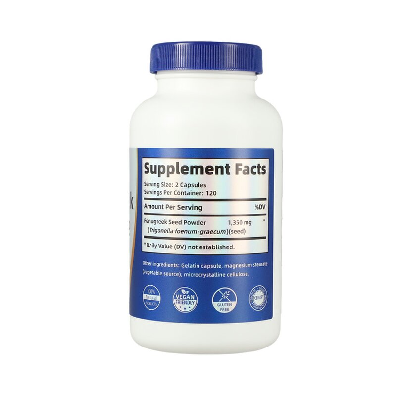 Fenugreek Seed Capsules - Organic 240 Count Lung Function Men Women Support