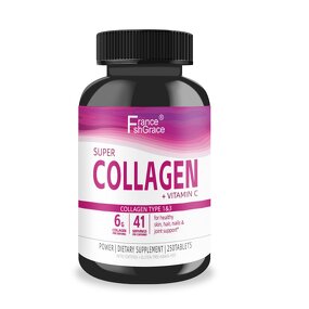 Collagen Vitamin C Tablets - 250 Count Hair Skin Nails Joint Support Supplement