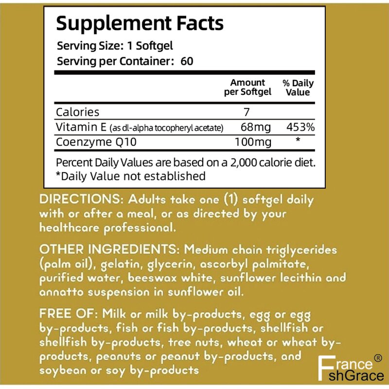 CoQ10 Softgels - Organic 60 Count Heart Vascular Health Men Women