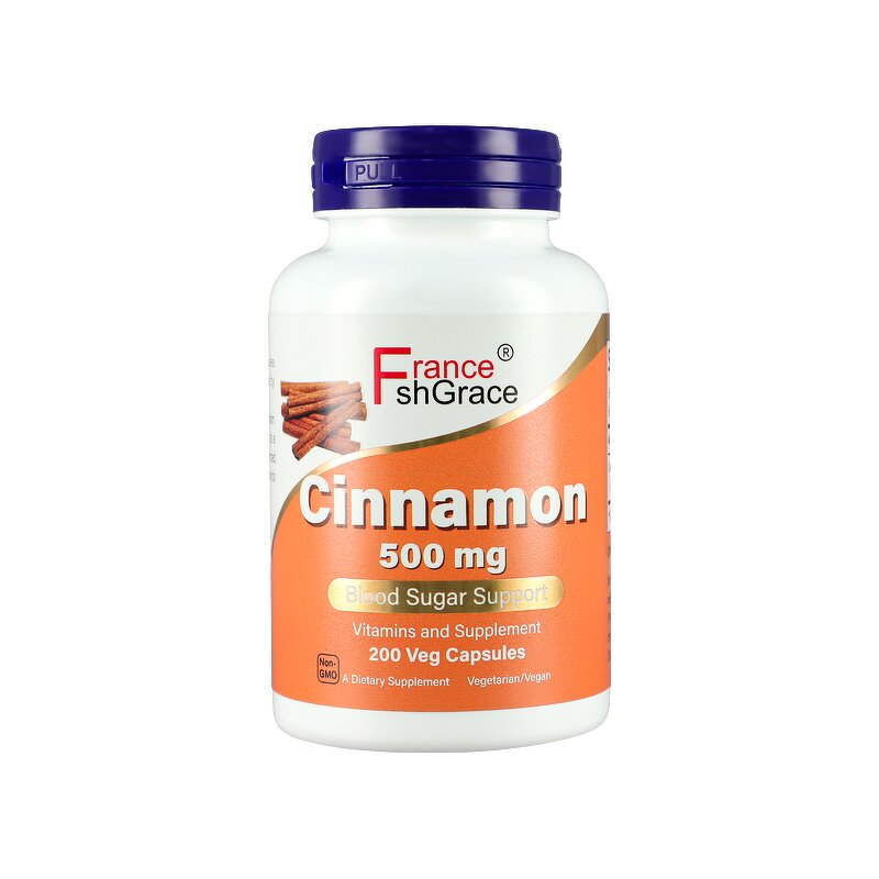 Cinnamon Capsules - Non-GMO Glucose Metabolism Support 200 Veg Capsules