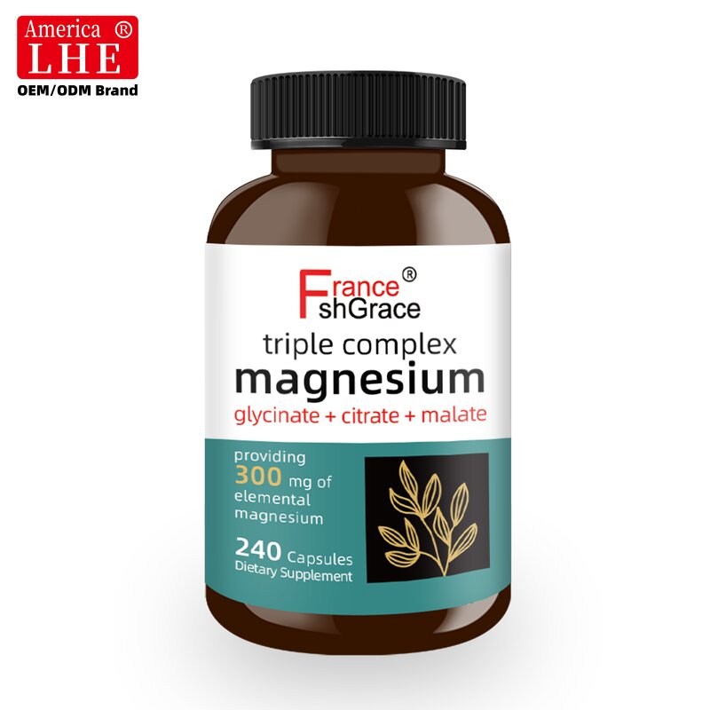 Triple Magnesium Capsules - Bone Heart Muscle Health Men Women Supplement