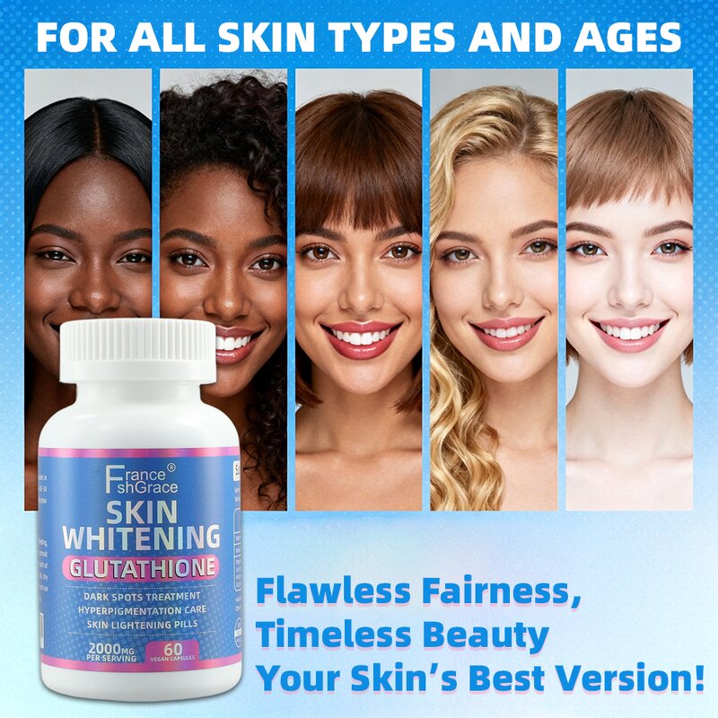 Skin Whitening Capsules - 60 Count Dark Spots Melasma Men Women Supplement