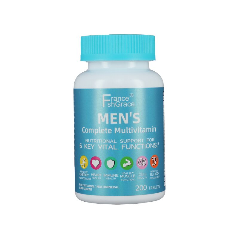 Men Multivitamin - 200 Count Vitamin A C D B12 Calcium Immune Support