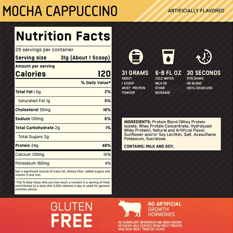 Whey Protein Powder - Mocha Cappuccino 2023 Sports Nutrition Supplement