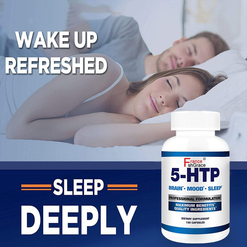 5-HTP Capsules - 120 Count Deeper Longer Sleep Support Men Women