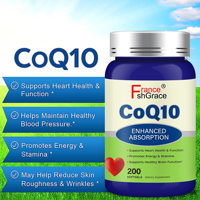 CoQ10 Softgels - 400mg Max Strength 200 Count Coenzyme Q10 Supplement