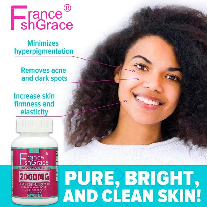 Skin Whitening Capsules - 2000mg 90 Count Even Skin Organic Plant Extract