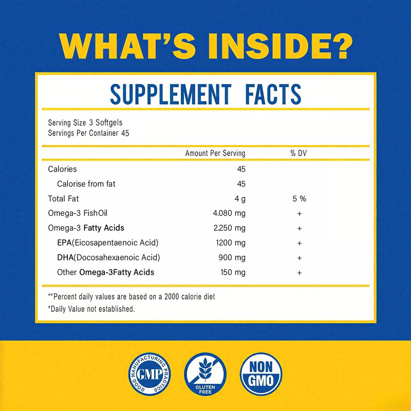 Fish Oil Softgels - Organic 120 Count Blood Cholesterol Health Support