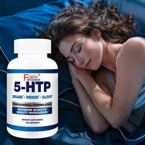 5-HTP Capsules - 120 Count Deeper Longer Sleep Support Men Women