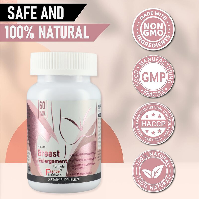 Breast Enhancement Capsules - 60 Count Estrogen Supplement Men Women Customized
