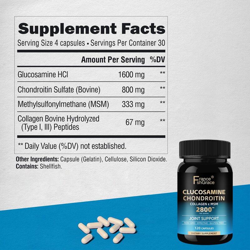 Glucosamine Chondroitin Capsules - Organic Extract Joint Support Supplement