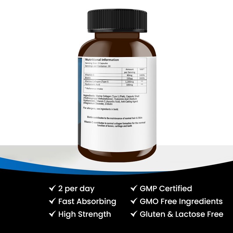 Fish Collagen Peptides - Organic Extract Skin Hair Nails Adult Supplement