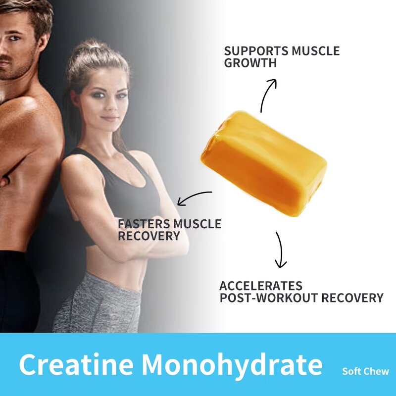 Creatine Monohydrate Soft Chews Manufacturer - Sugar Free Vegan Sports Gummy & ODM