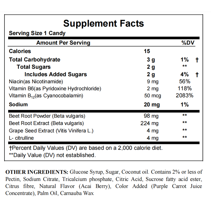 Beet Root Chews Manufacturer - Sugar-free with Nitric Oxide for Heart & Private Label GMP