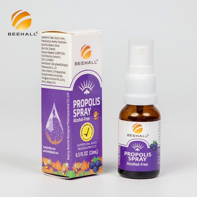 Manufacturer Bulk Alcohol-Free Propolis Spray for Family Use Custom Logo