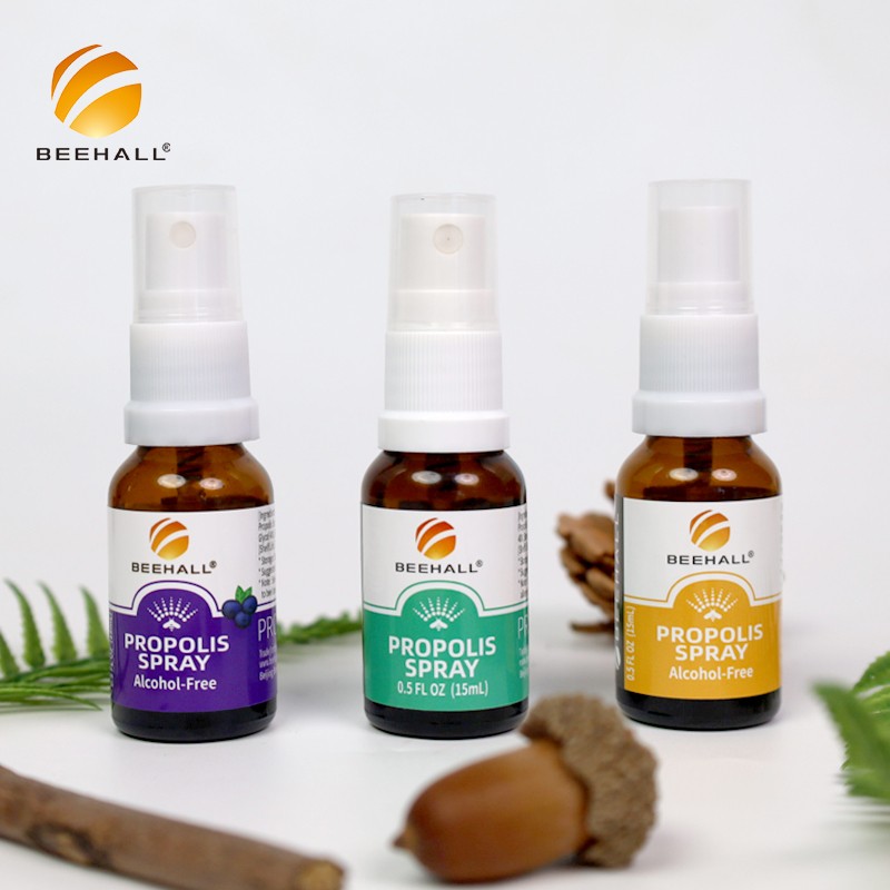 Manufacturer Bulk Alcohol-Free Propolis Spray for Family Use Custom Logo