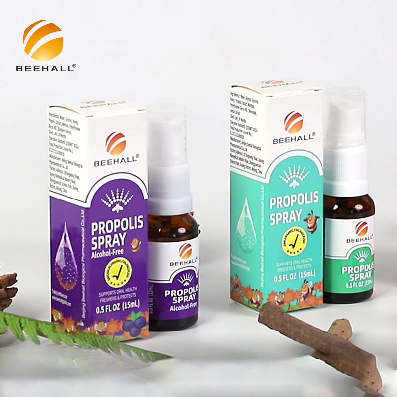 Propolis Factory Hot Sale Alcohol-Free Blueberry Flavor Propolis Oral Spray ODM