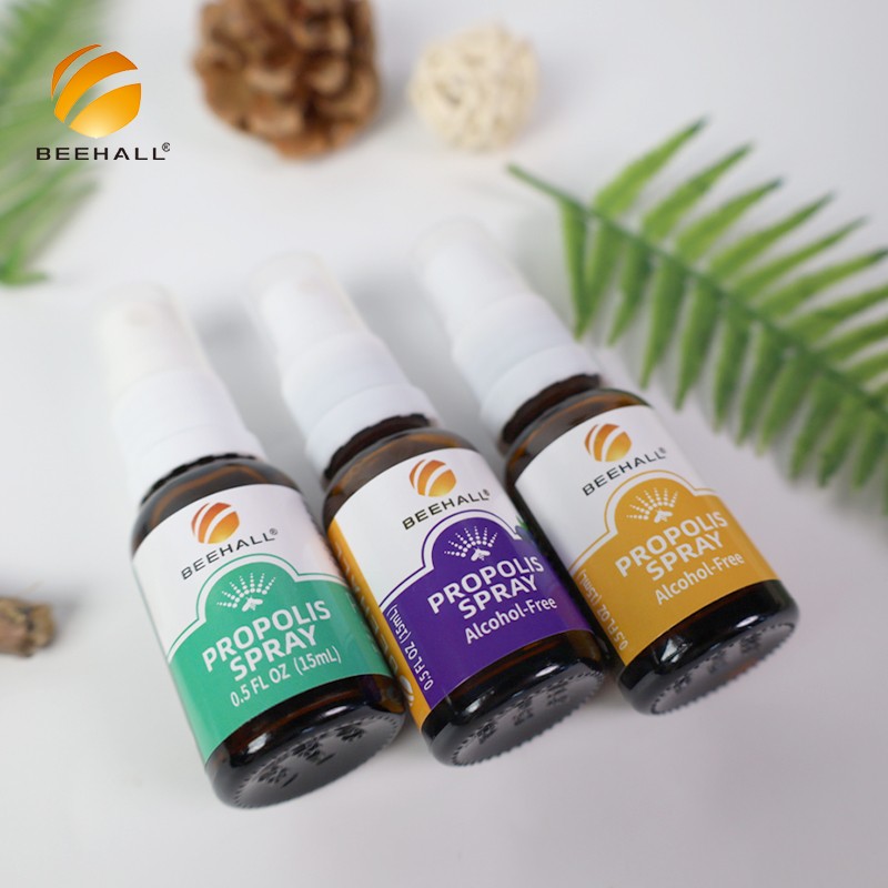 Manufacturer Bulk Alcohol-Free Propolis Spray for Family Use Custom Logo