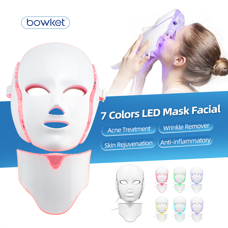 LED Facial Light Factory - BOWKET 7-Color OEM PDT Machine Electric Home Use for Skin Rejuvenation