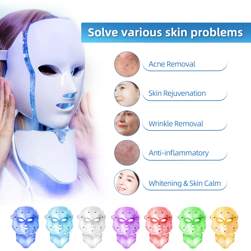 LED Facial Light Factory - BOWKET 7-Color OEM PDT Machine Electric Home Use for Skin Rejuvenation