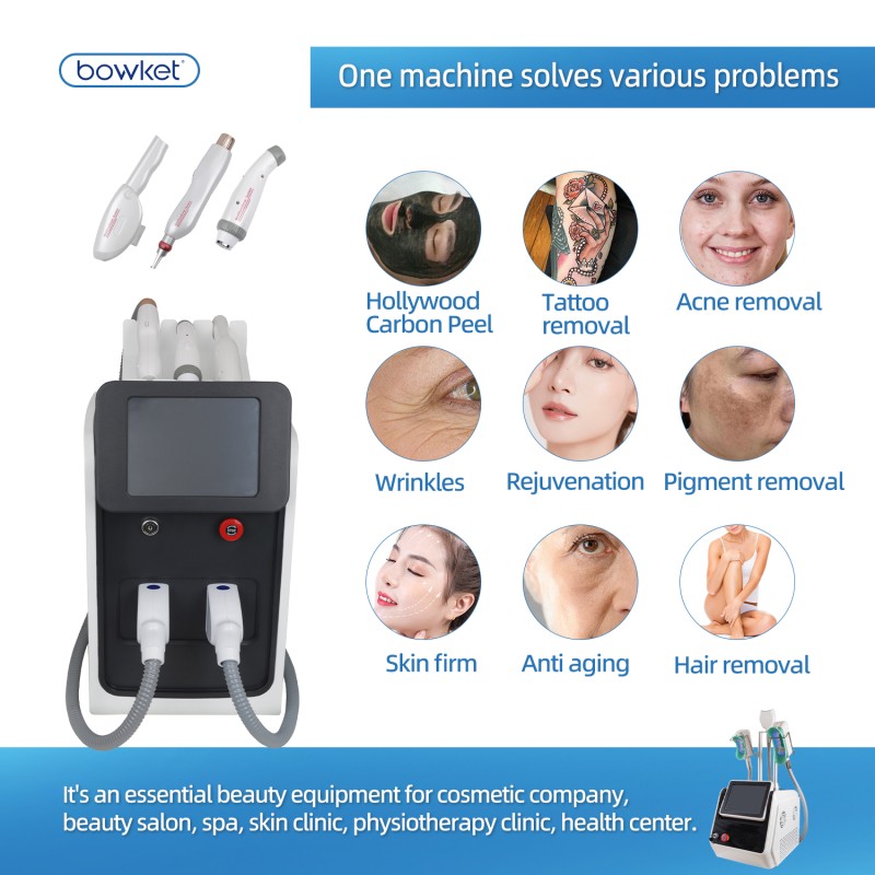Desktop Laser Factory - BOWKET 3-in-1 RF Nd Yag Laser IPL Machine Permanent Hair Removal Beauty