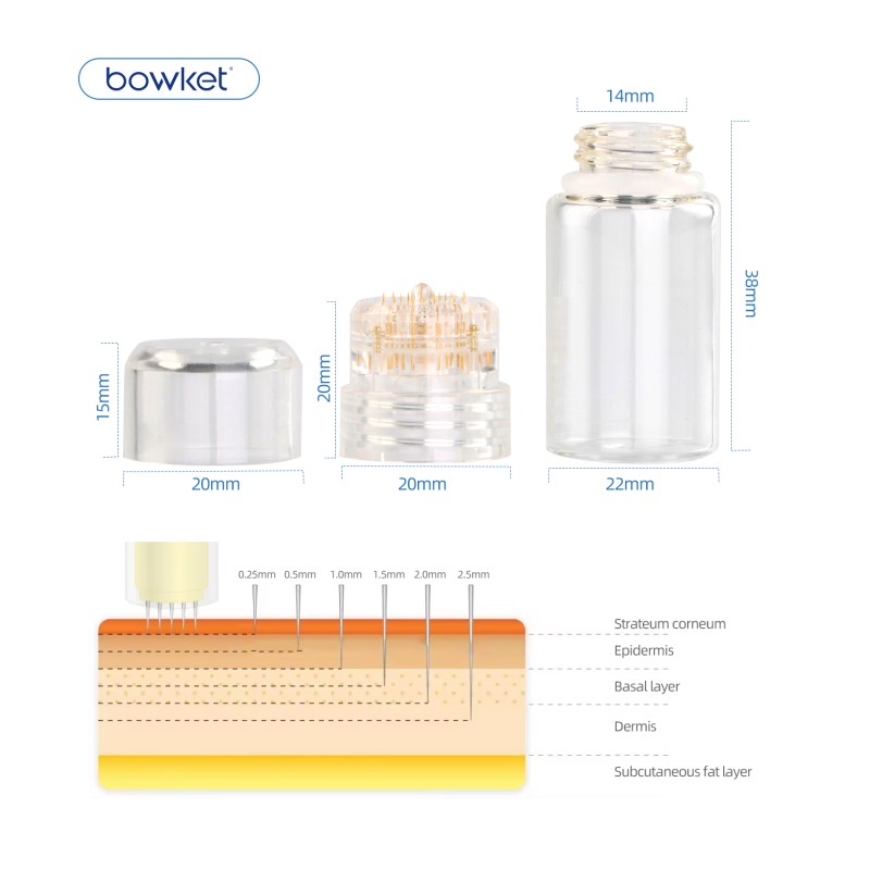 Hydro Stamp Roller Factory - BOWKET 20 Needles Micro Needle Derma Stamp for Skin Whitening Face