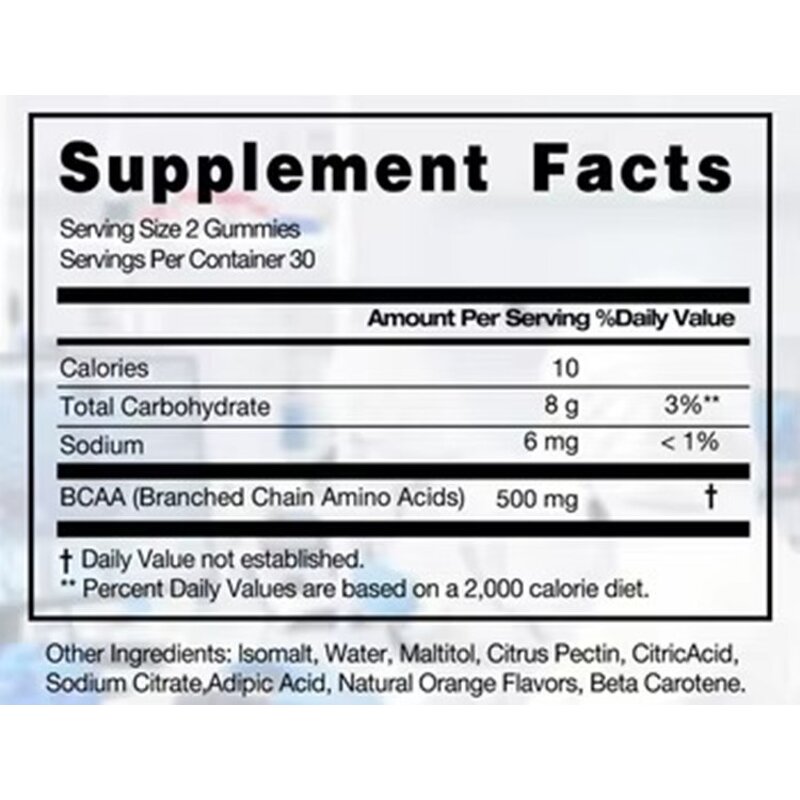 BCAA Amino Acids Gummies - Best Post Workout Bodybuilding Energy Supplement