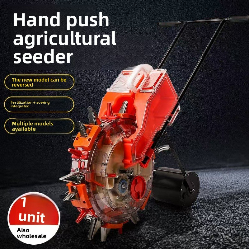 Seeder Fertilizer Machine Manufacturer - Dual-Use Hand-Pushed for Corn Soybean Peanut Reversible Gear 1 Row