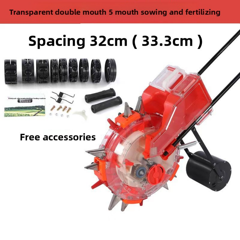 Seeder Fertilizer Machine Manufacturer - Dual-Use Hand-Pushed for Corn Soybean Peanut Reversible Gear 1 Row