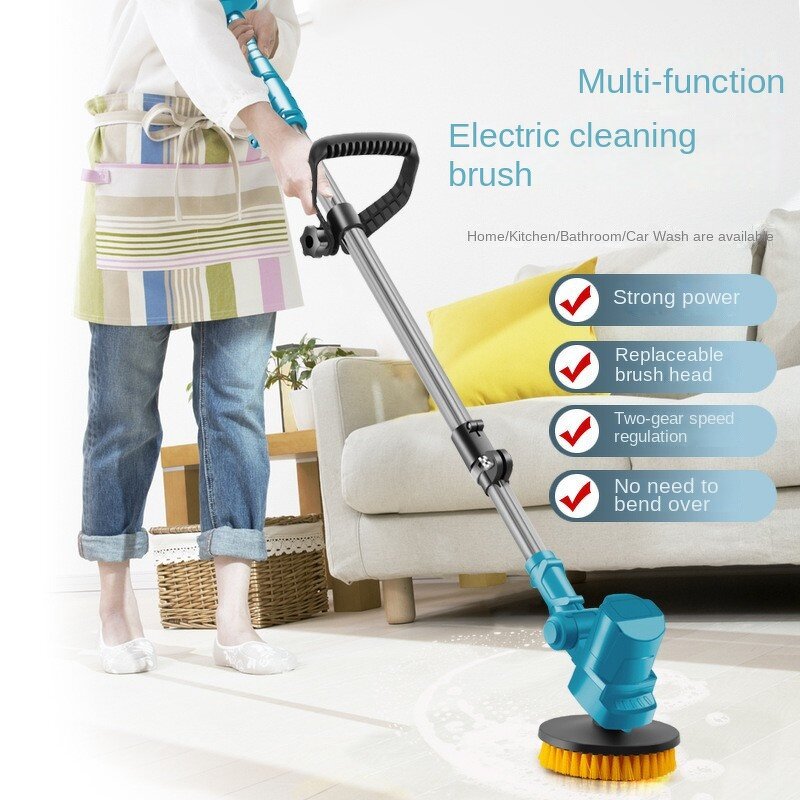 Cleaning Brush Manufacturer - Lithium Battery-Powered Bathroom Courtyard Sweeper Polishing Snow Leaves Retractable