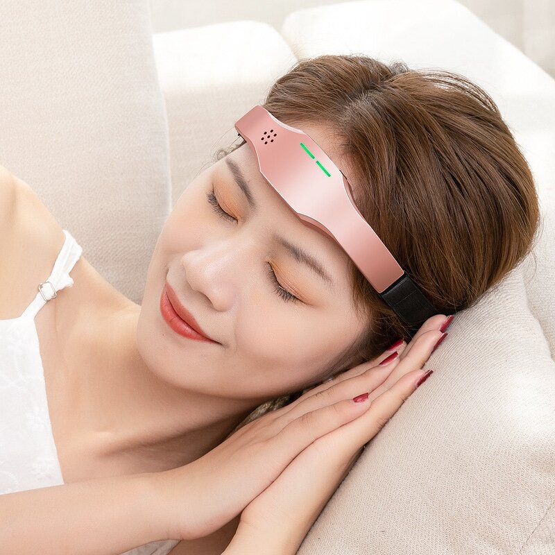 Head Massager Manufacturer - Smart Sleep Aid with Hot Compress Portable Wireless Microcurrent EMS Model 608