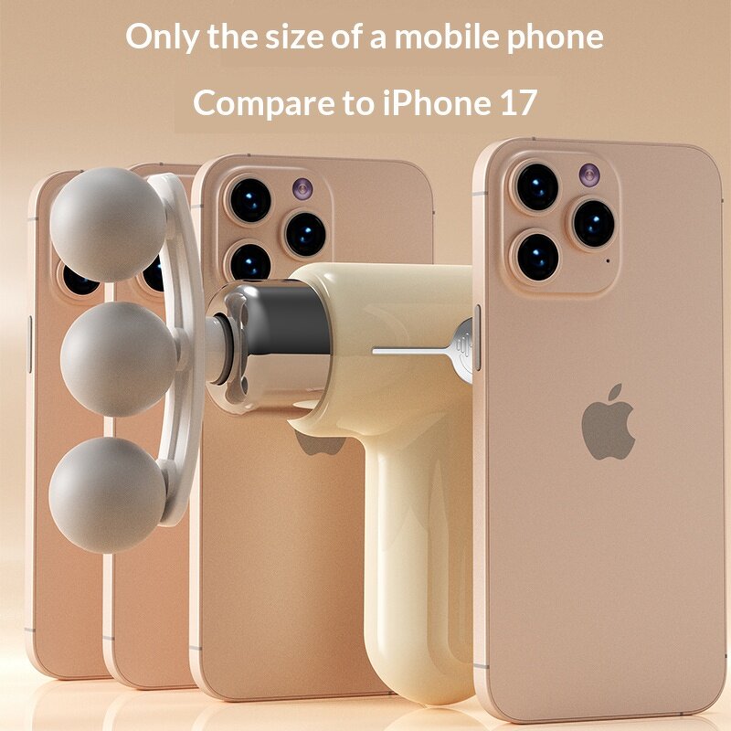 Mini Fascia Gun - 2026 6 Speed 3-Head Deep Tissue Wireless Percussion Tool