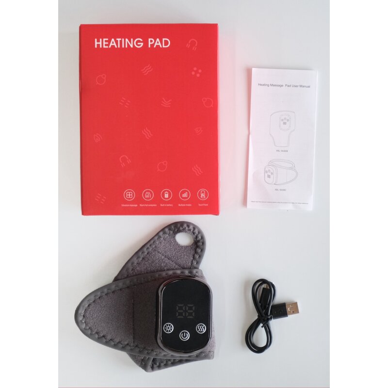 Cordless Wrist Massager - 3-Level Vibration 5-Temp 30-Minute Timer 1800mAh