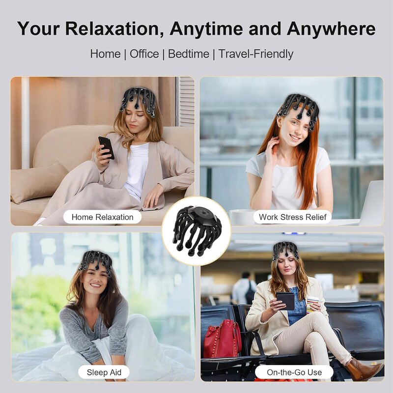 Octopus Head Massager - 10 Claw Silicone Vibrating Scalp Stress Relief Tool