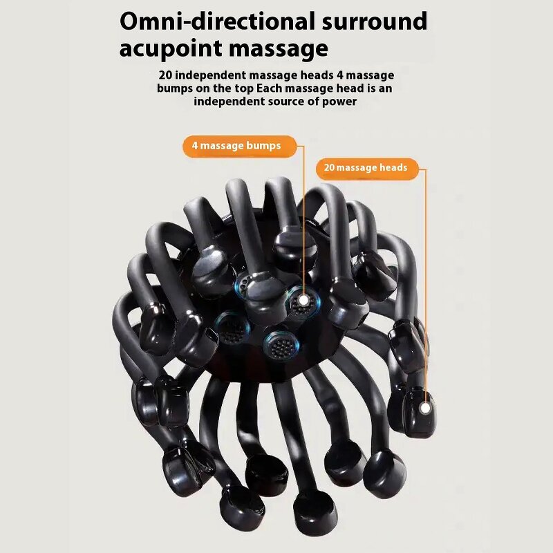 Octopus Scalp Massager - 20 Claw Infrared Physiotherapy Head Vibration Tool