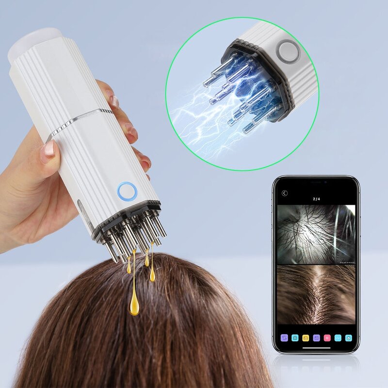 Wireless EMS Scalp Applicator - Red Light Anti-Hair Loss Hair Growth Brush