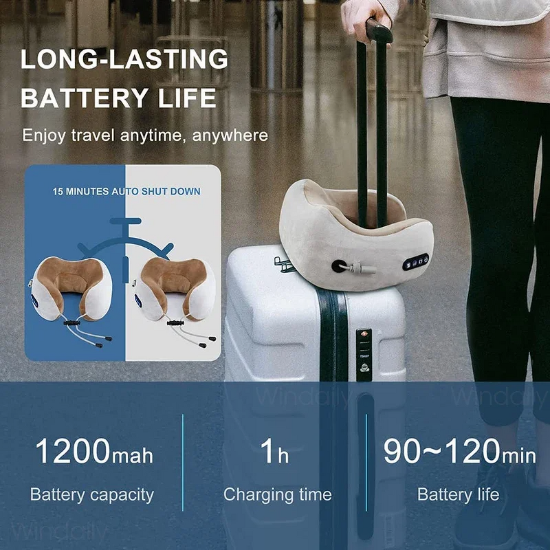 U-Shaped Massage Pillow - Factory Low Price Portable Travel Heat Cervical Tool