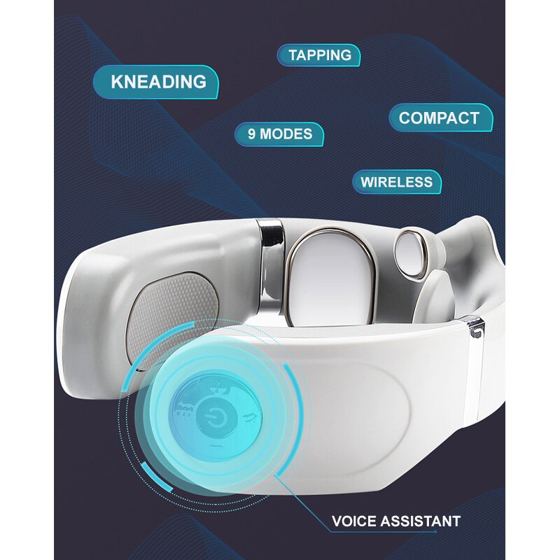 2026 Neck Massager - EMS TENS Pulse Shiatsu Heat Portable Shoulder Relief