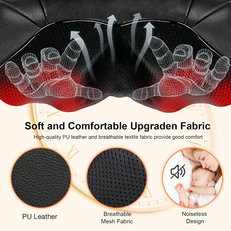 Shiatsu Neck Back Massager - Heat Therapy Pain Relief Relaxation Device