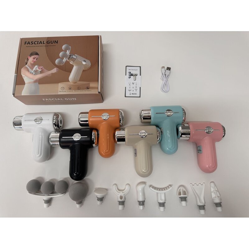 3-Head Massage Gun - Mini Electric Deep Muscle Relax Shoulder Waist Back Tool