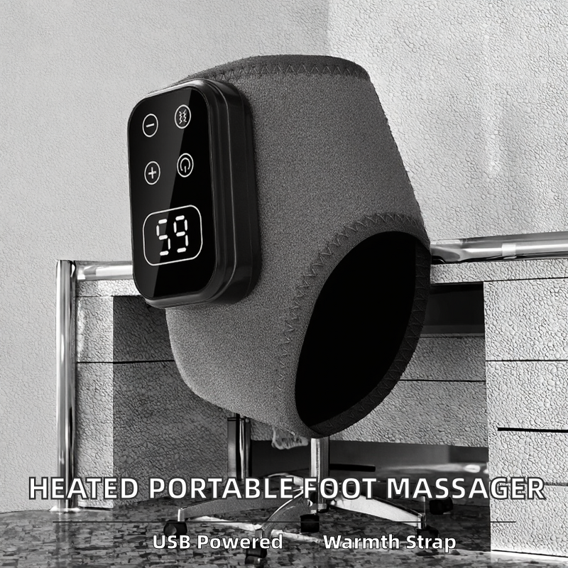 Portable Foot Massager - Hot Compress Vibration Timing USB Rechargeable Strap