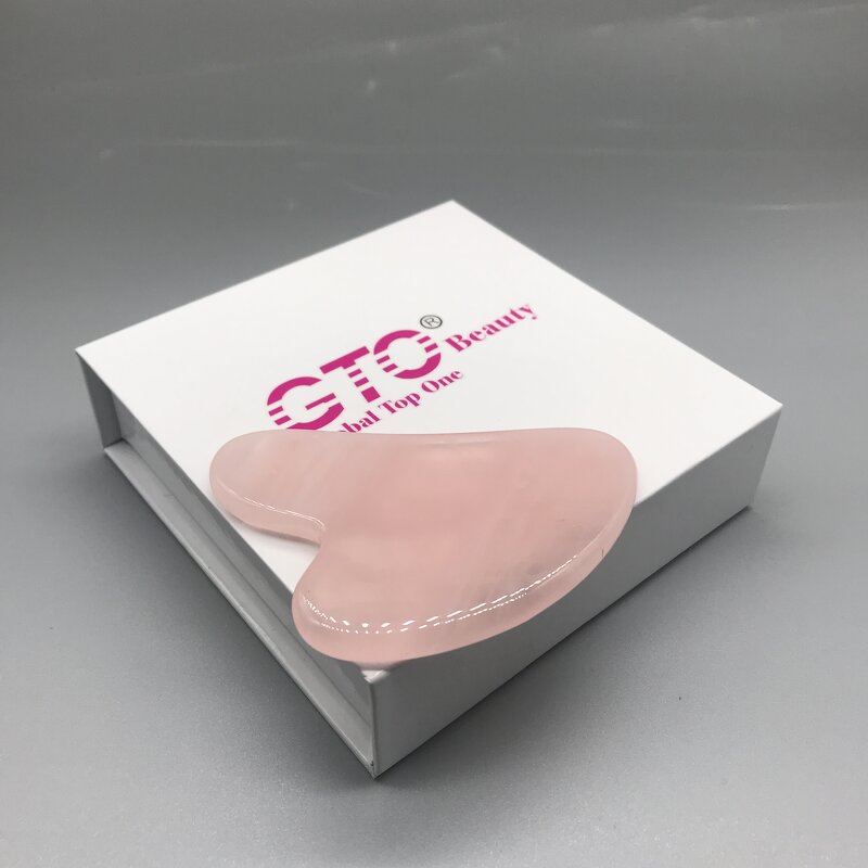Guasha Stone Massager Manufacturer - Rose Quartz Heart for Face Body & OEM ODM