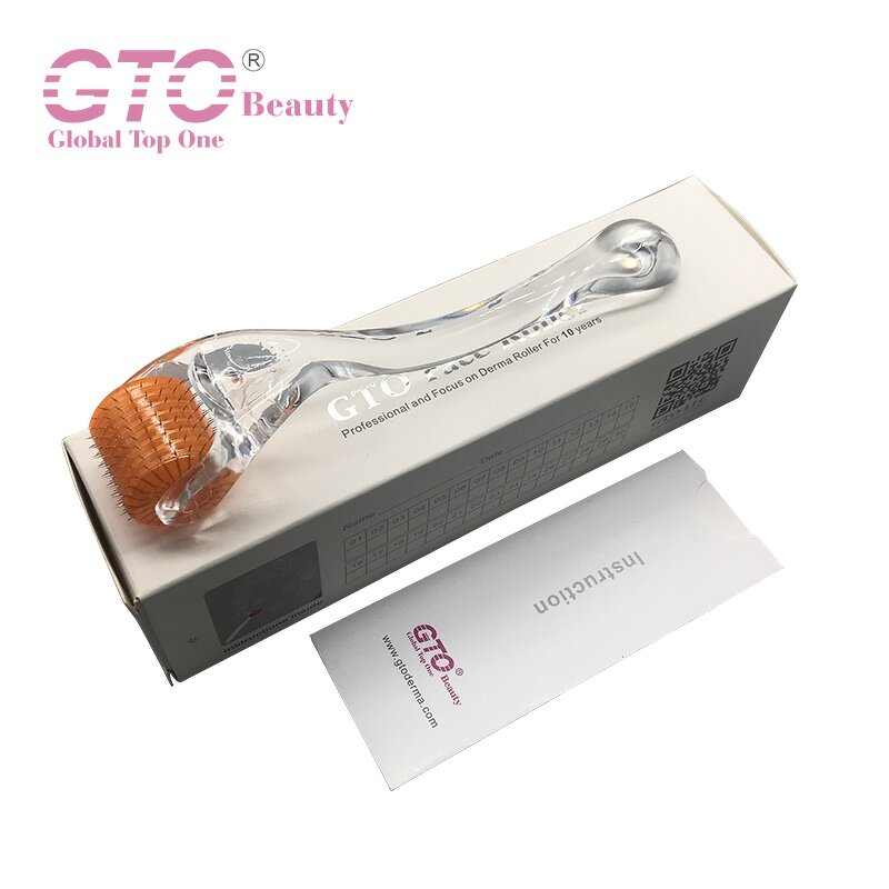 Derma Roller Manufacturer - Gold Personalised 0.5mm Titanium Microneedle Roller for Face